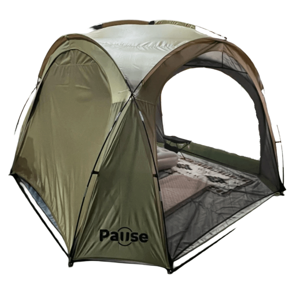 ผ้าใบทึบ ปิดข้างเต็นท์ PAUSE สำหรับเต็นท์โดม เชลเตอร์ 154X210 ซม.สีกากี 2 ชิ้น